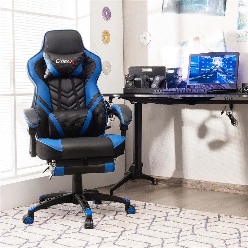 Ergonomic Gaming Chair Recliner with Footrest. Linkage Armrests & Lumbar Support. Big Wide High Back Swivel Video Gaming Office Computer Chair