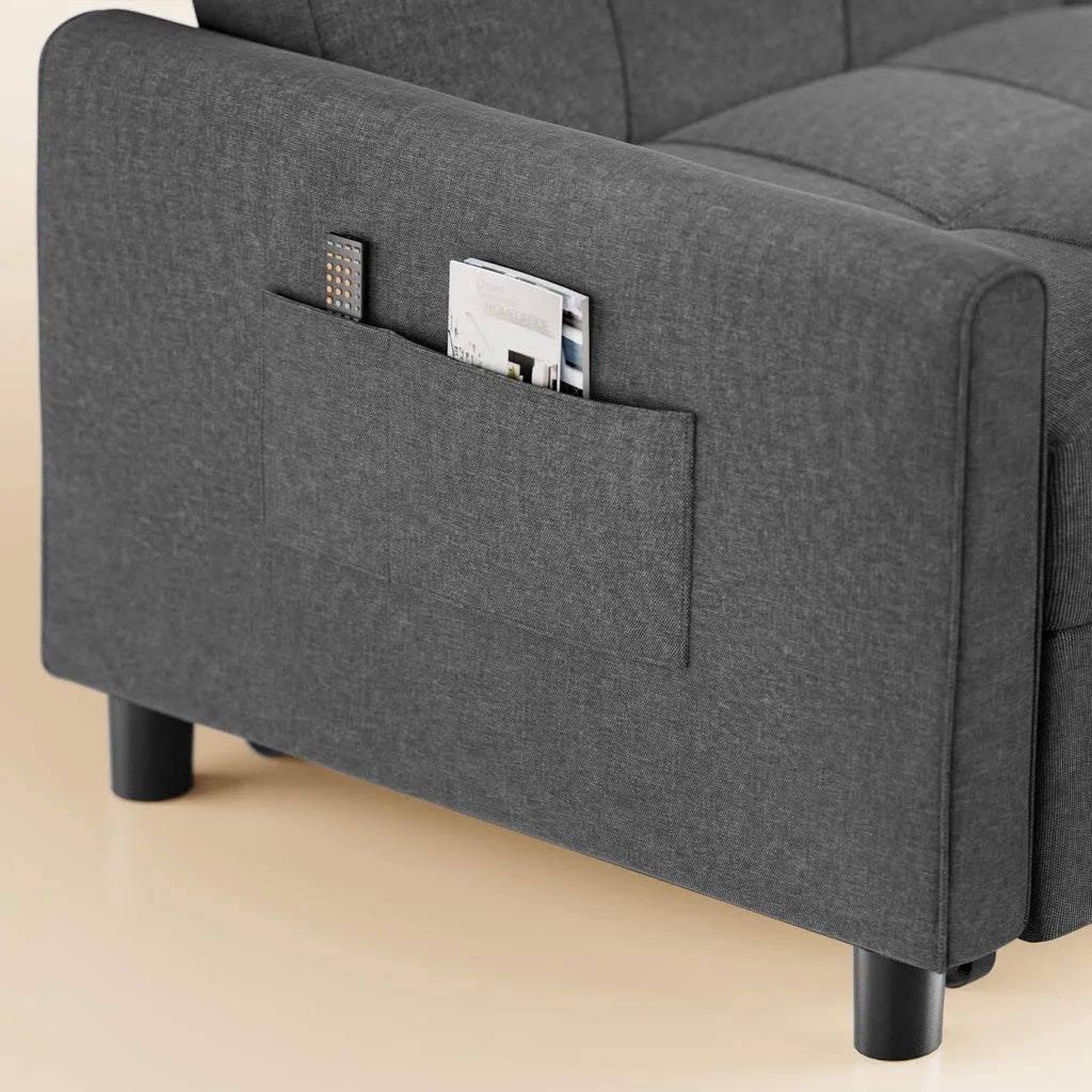 Convertible Sleeper Chair. Aiho 3 - in - 1 Convertible Sofa Bed Recliner Chair with Pull Out Couch - Dark Gray