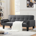 72 Convertible Loveseat Sofa Bed Sleeper Daybed. Modern Upholstered Folding Recliner. Small Futon Sofa for Living Room Apartment Office. Gray 02