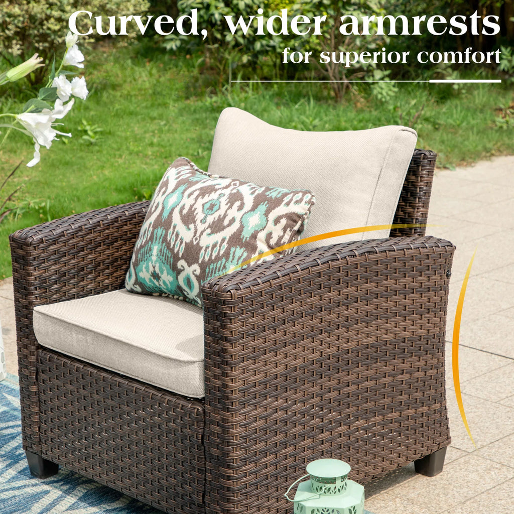Wicker 9 - Person Garden Lounge Set with Cushions