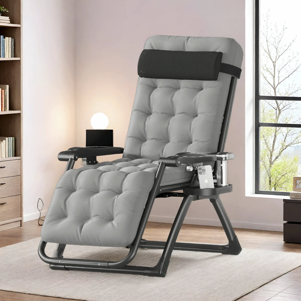 Naipo Zero Gravity Chair. Outdoor Foldable Padded Lounge Chair Recliner with Side Table. 353 lb Lounge Chair Sleep Relaxing. Winner