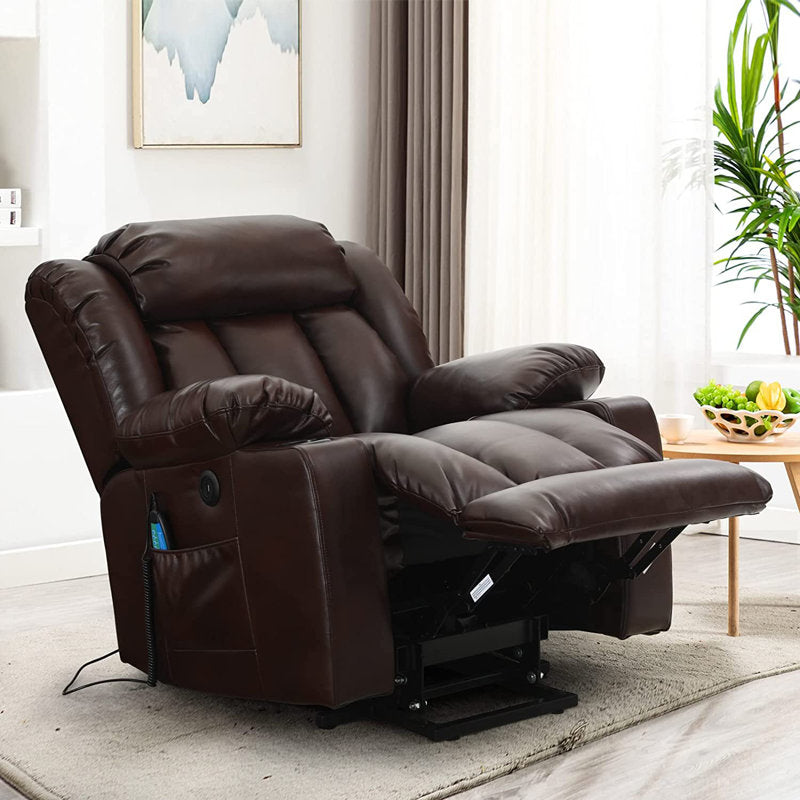 💥Clearance Sale🔥 Mcombo Electric lift Recliner sofa with massage and heating functions. 3 positions. 2 side pockets and cup holders. USB ports!
