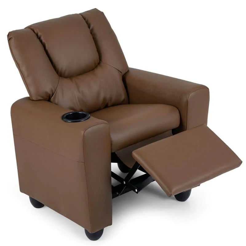 Kids Recliner Chair with Cup Holder & Side Pocket. Adjustable Toddler Lounge Sofa. Ergonomic Children Armchairs for Boys Girls Age 3+. 150lbs