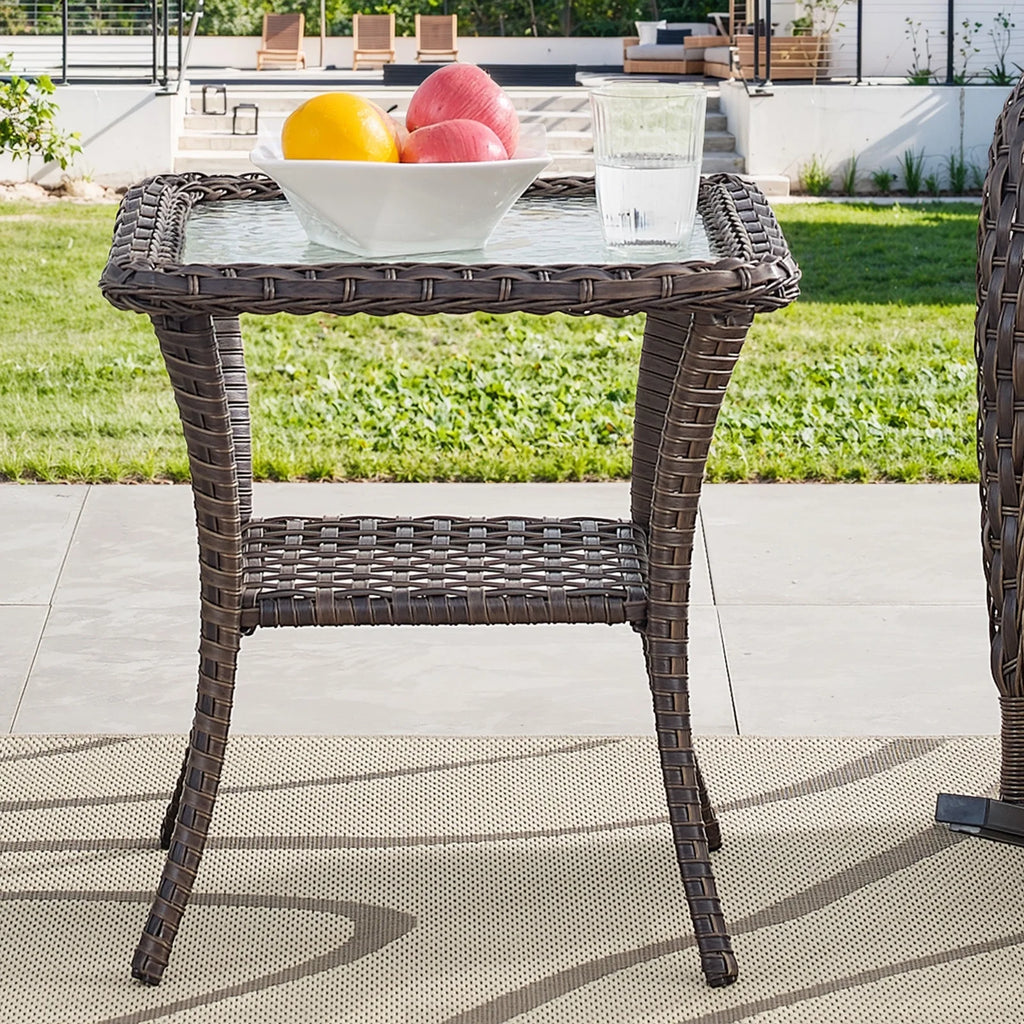 OPOHORO Outdoor Recliner Chair. Adjustable Reclining Patio Chair with Cushion. Wicker Outdoor Chaise Lounge with Adjustable Backrest and Footrest. Ideal for Pool Deck. Beige