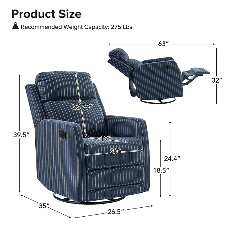 Flora Swivel Rocker Recliner with Comfort and flexibility