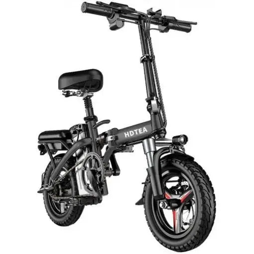 Foldable 250W Electric Fat-Tire Bike for Adults &amp; Teens – Removable Battery. All-Terrain E-Bike (Black)