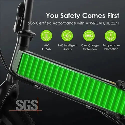 Oraimo Electric Bike – 750W–1000W Motor. 45-Mile Range. 557Wh Hidden Battery. 7-Speed Gear System