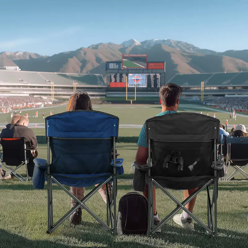 Overmont Oversized Folding Camping Chair 2-Pack. 450 lbs Capacity. Portable with Storage. Padded Comfort