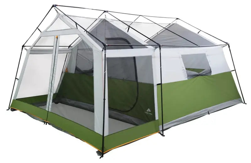 Ozark Trail 8-Person Family Cabin Tent 1 Room with Screen Porch. Green