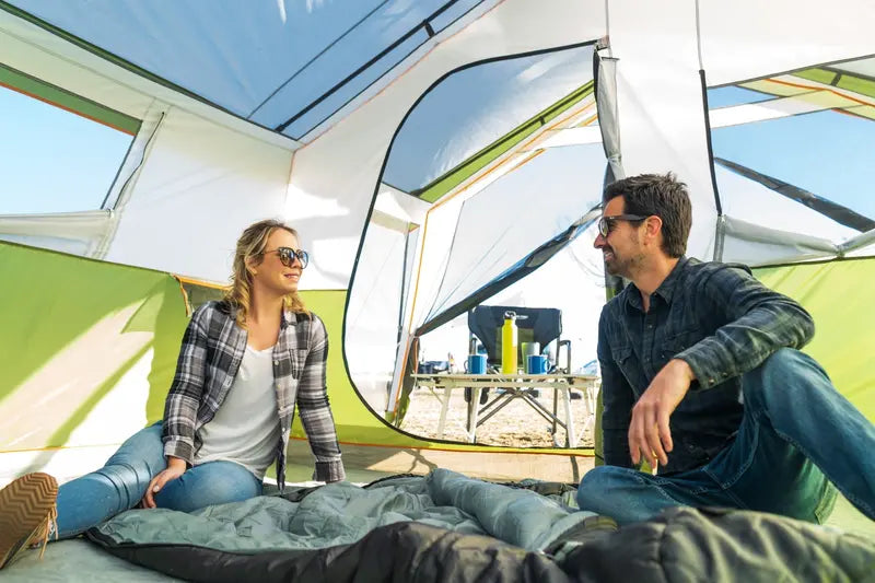 Ozark Trail 8-Person Family Cabin Tent 1 Room with Screen Porch. Green