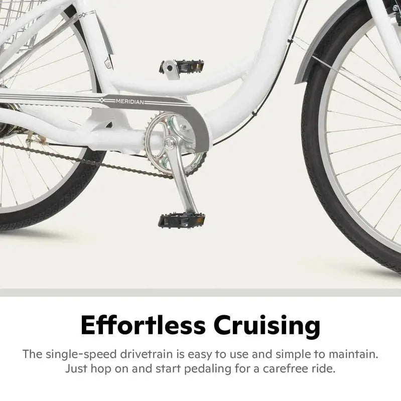 Schwinn Meridian Adult Tricycle – 26-Inch Cruiser with Low-Step Frame. Wide Seat. and Rear Folding Basket