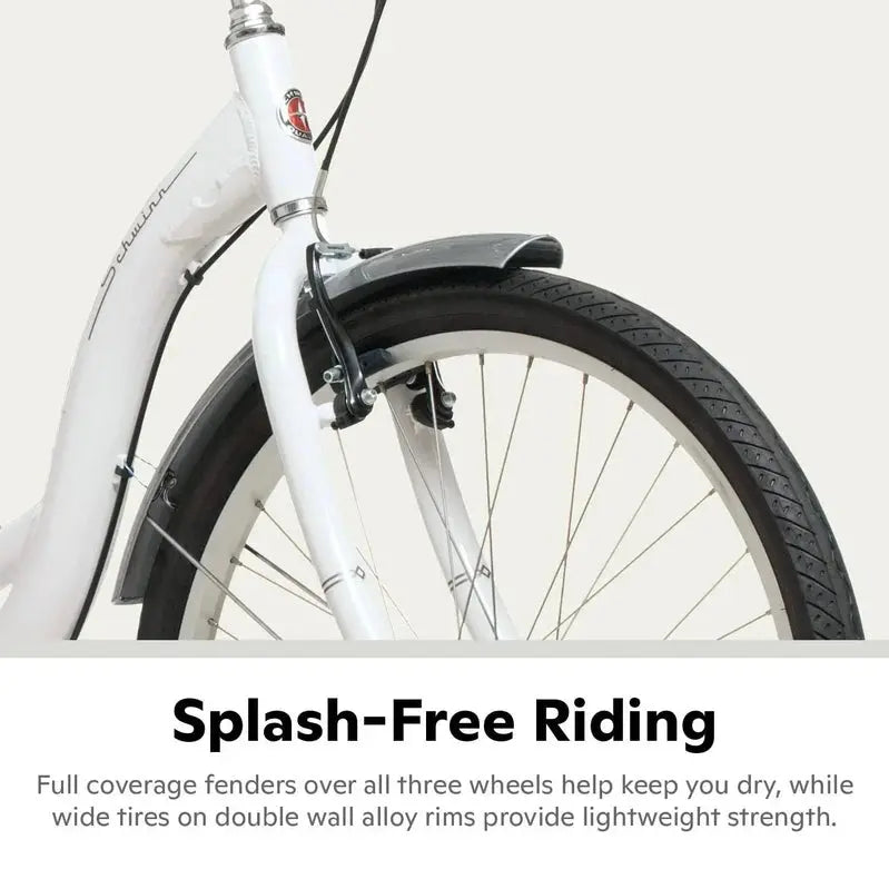 Schwinn Meridian Adult Tricycle – 26-Inch Cruiser with Low-Step Frame. Wide Seat. and Rear Folding Basket
