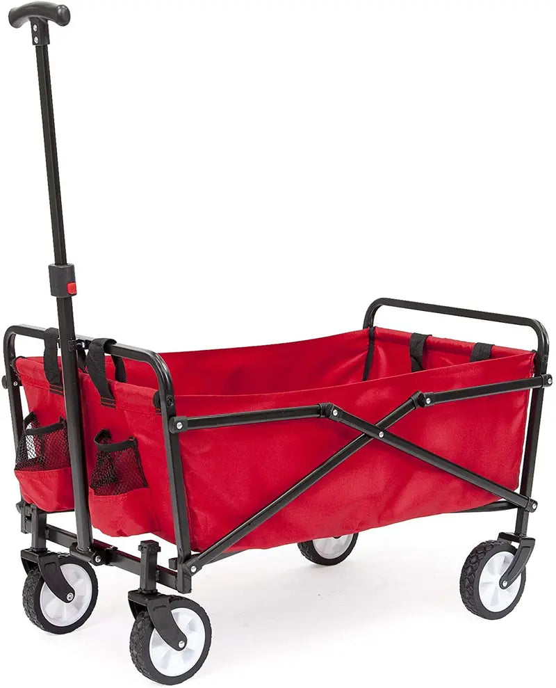 Seina Collapsible Folding Wagon with Straps | Utility Cart. Portable. Lightweight. Fold up. for Groceries. Laundry. Sports. Baseball. Softball. Fishing and Camping