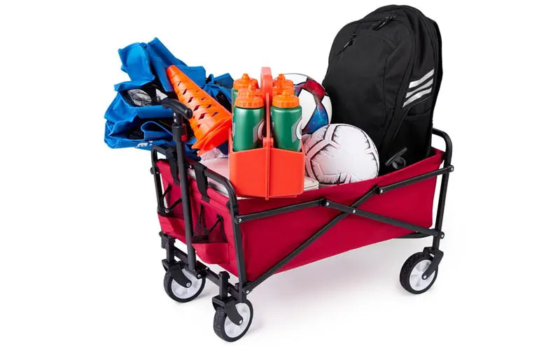 Seina Collapsible Folding Wagon with Straps | Utility Cart. Portable. Lightweight. Fold up. for Groceries. Laundry. Sports. Baseball. Softball. Fishing and Camping